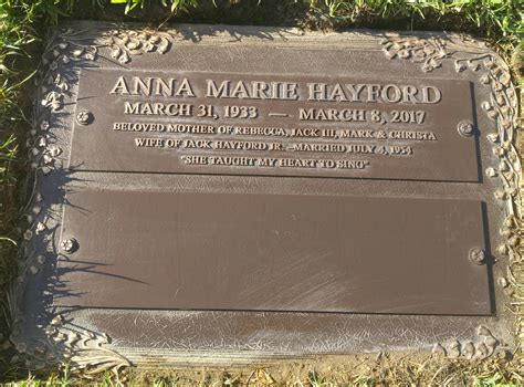 Anna Marie Smith Hayford 1933 2017 Find A Grave Memorial