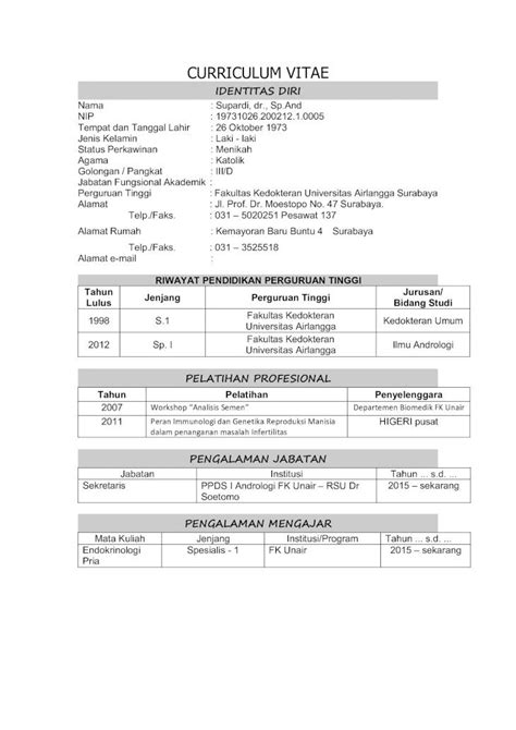 Pdf Curriculumvitae Home Kedokteran Universitas Spesialis