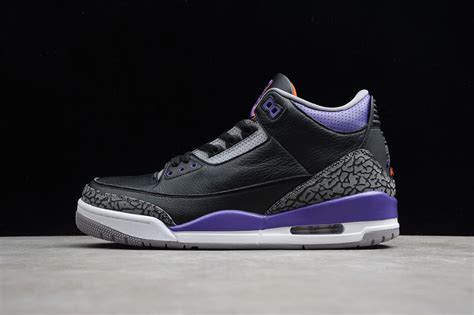 Air Jordan Retro Black Court Purple Hollow Tips