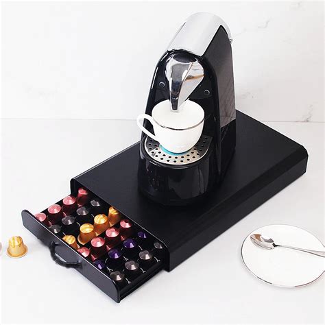 Coffee Capsule Drawer Holder For Nespresso Stand Display Black Rack