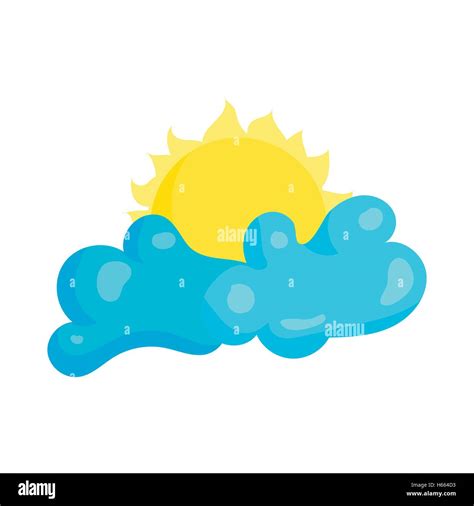 Sun And Cloud Icon Cartoon Style Stock Vector Image Art Alamy