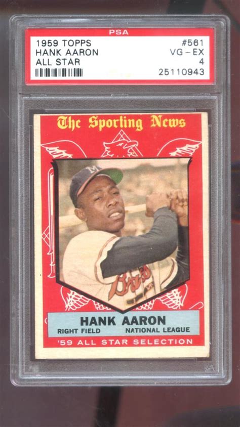 Topps Hank Aaron All Star Psa Graded Baseball Card The