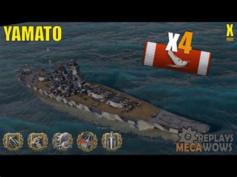 Battleship Yamato Kills K Damage World Of Warships Gameplay