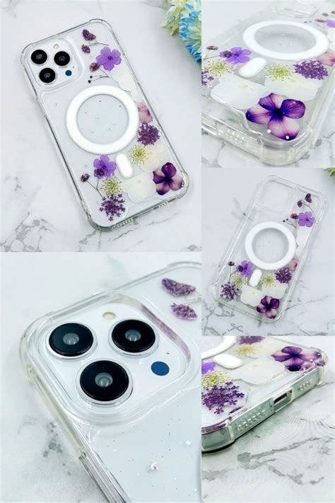 Real Dried Pressed Flower Magsafe Bumper Phone Case For Iphone Pro