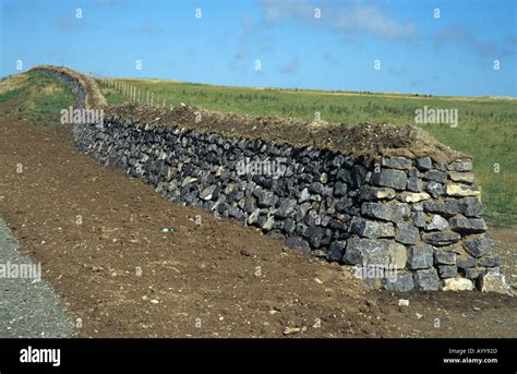 A Cornish Hedge A Dry Stone Wall Filled With Soil Wall Found In