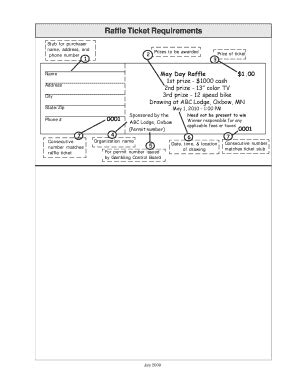 Fillable Online Gcb State Mn Raffle Tickets Form Fax Email Print