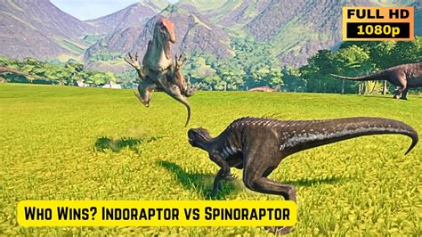 Who Wins Indoraptor Vs Spinoraptor Jurassic World Evolution Youtube