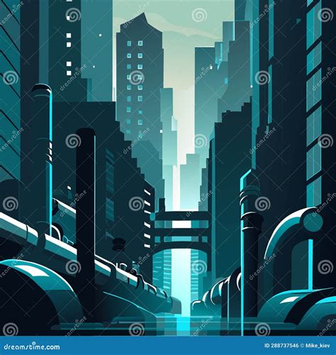 Futuristic city view stock vector. Illustration of cartoon - 288737546