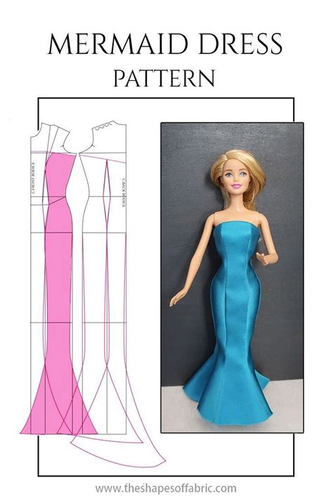 Mermaid Dress Pattern 1000 Sewing Barbie Clothes Mermaid Dress