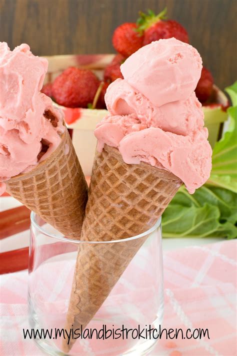 Old Fashioned Strawberry Rhubarb Ripple Ice Cream My Island Bistro