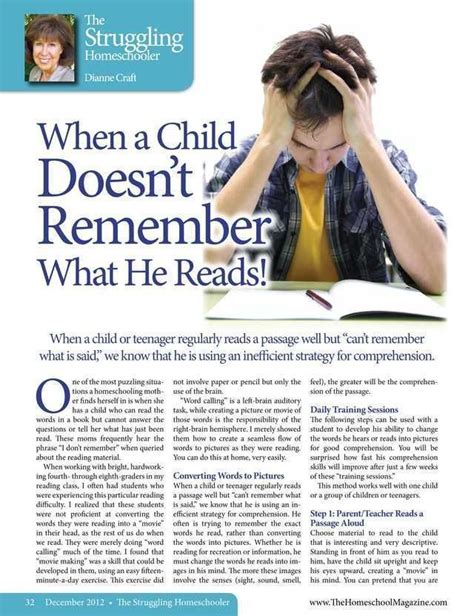 The Old Schoolhouse Magazine December 2012 Reading Comprehension