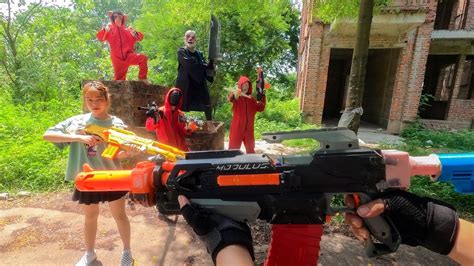 Gugu Nerf War New Game Cid Dragon Nerf Guns Fight Crime Squid Game