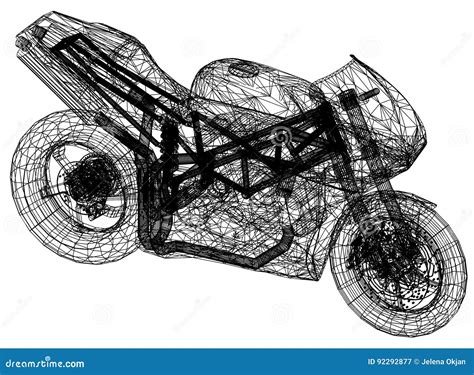 Blueprint Motorcycle D Perspective Stock Illustration Illustration