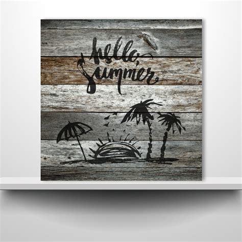 Hello Summer Beach Stencil Plastic Mylar Stencil For Etsy