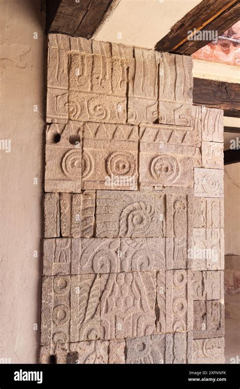 Mesoamerican Art Intricate Colourful Carvings Of Birds Palace Of