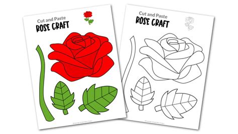 Free Printable Rose Craft Template Simple Mom Project