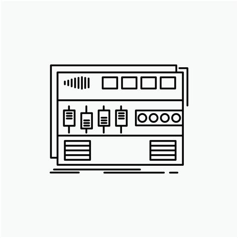 Audio Mastering Module Rackmount Sound Line Icon Vector Isolated