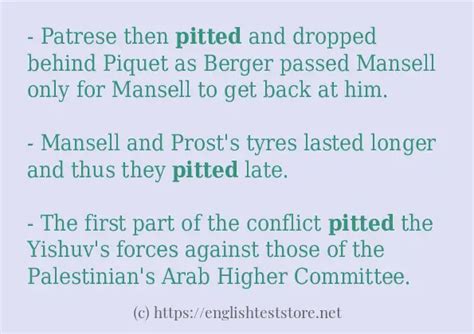 "pitted" - sentence examples - EnglishTestStore Blog