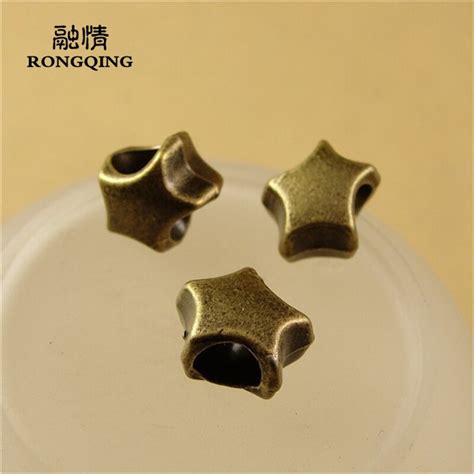 Rongqing Pcs Lot Antique Bronze Irregular Five Pointed Star Beads