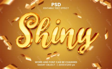 Shiny Gold 3d Text Effect Photoshop Premium Psd File