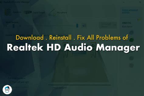 How To Download And Reinstall Realtek Hd Audio Manager In Windows 10