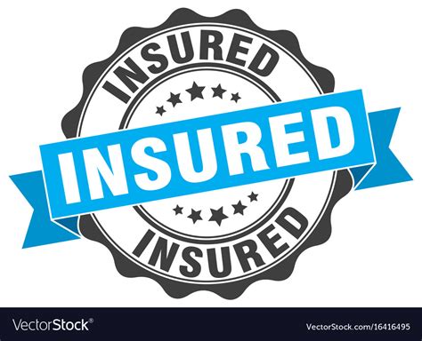 Insured Stamp Sign Seal Royalty Free Vector Image