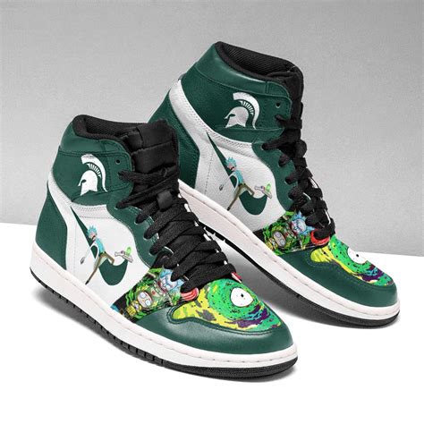 Rick and Morty Michigan State Spartans Jordan Sneakers White Soles ...