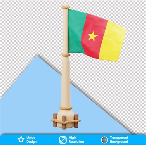 Premium PSD | 3d country flag cameroon flag