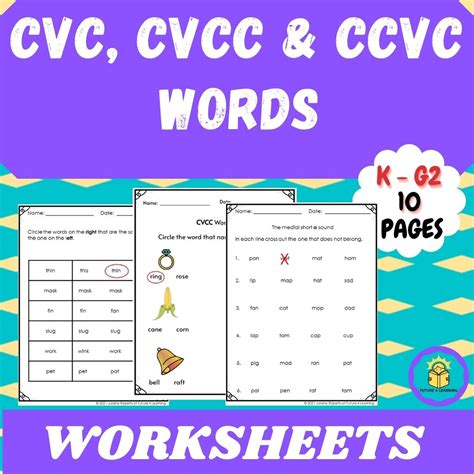 Phonics Cvc Cvcc And Ccvc Worksheets