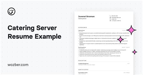 Catering Server Resume Example