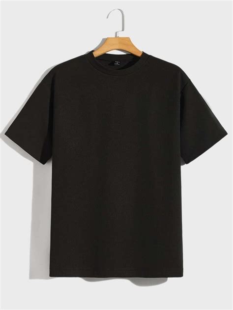 Shein Men Solid Drop Shoulder Tee Camiseta Masculina Roupas Roupas