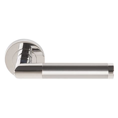 Excel Designer Athena Internal Door Handle Pair Lever On Rose In Dual Chrome Finish Door