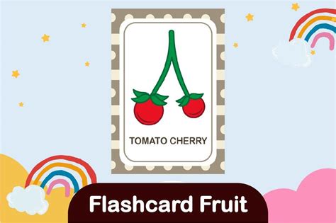 Flashcard Fruit - Tomato Cherry Graphic by studiogenic7 · Creative Fabrica