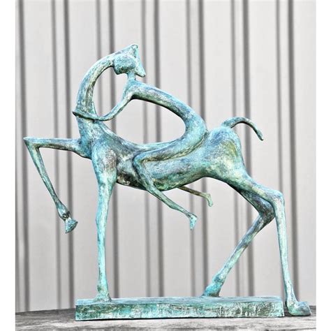 Bronzen Beeld Modern Paard Met Ruiter Op Voet Cm Eliassen Home