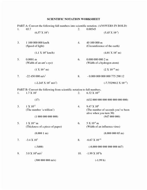 Multiplying With Scientific Notation Worksheet