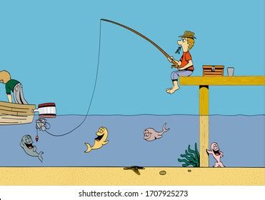 Funny Fishing Cartoon Photos, Images & Pictures | Shutterstock