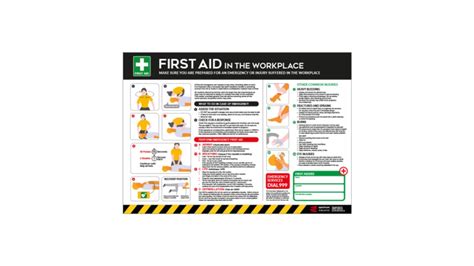 16208 Workplace First Aid Guidance Safety Poster Pvc English 420 Mm 594mm Rs