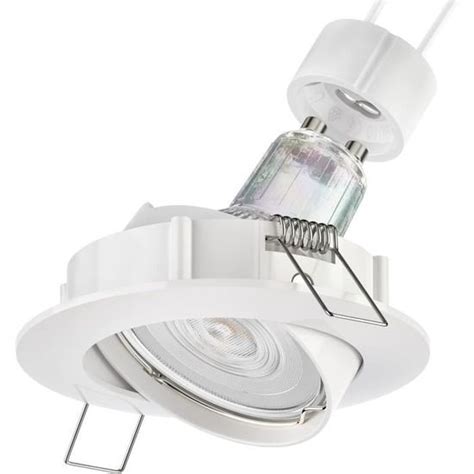 Spot Led Encastré Au Plafond Circ Blanc Orientable Gu10 Led Par16