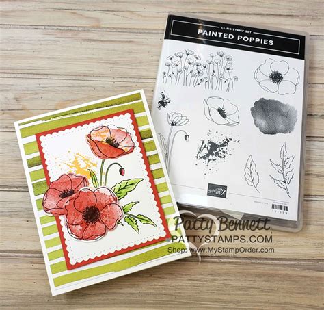 Painted Poppies Stamp Set Card Idea Patty Stamps