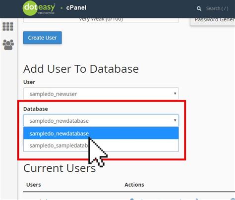 Adding User To A Database In CPanel