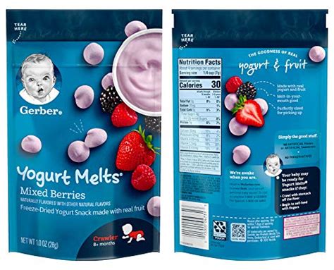 Gerber Yogurt Melts Variety Pack Mixed Berry Peach Banana Vanilla