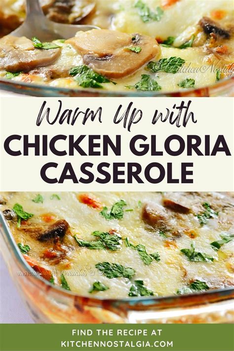 Chicken Gloria Casserole Kitchen Nostalgia Recipe In 2024 New