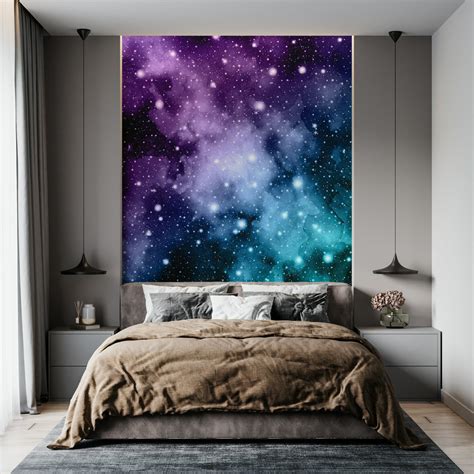 Buy Purple Teal Galaxy Nebula 2 Wallpaper | Happywall