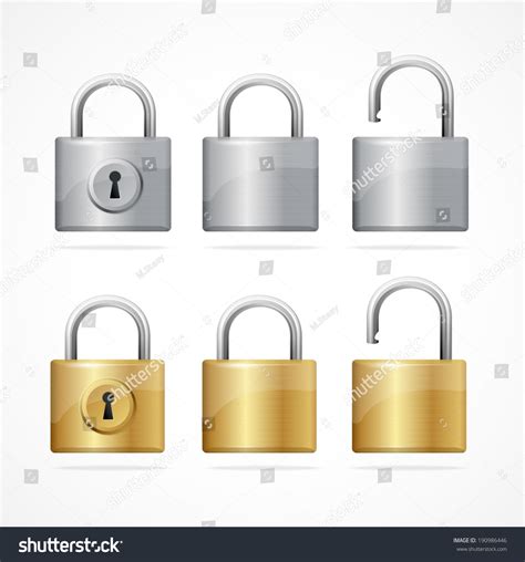 Vector Locked And Unlocked Padlock Set Isolated Royalty Free Stock