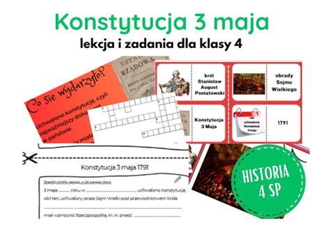 Konstytucja 3 Maja prezentacja zadania i notatka dla klasy 4 Złoty