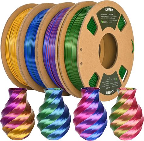 Iksytem D Printer Filament Bundle Dual Color Filament Silk Pla