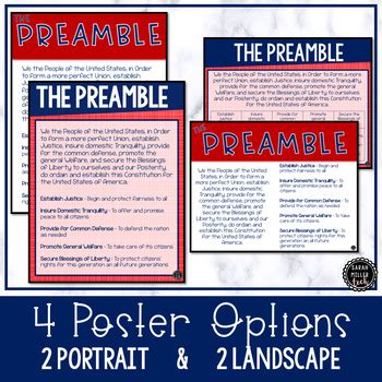 The PREAMBLE Explained Poster Matching Notes Set NO PREP PRINT AND GO