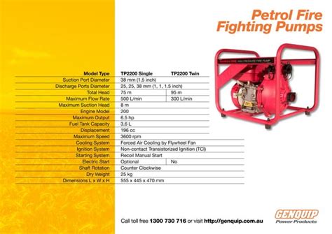 Petrol Fire Fighting Pump Single Impeller Ppt