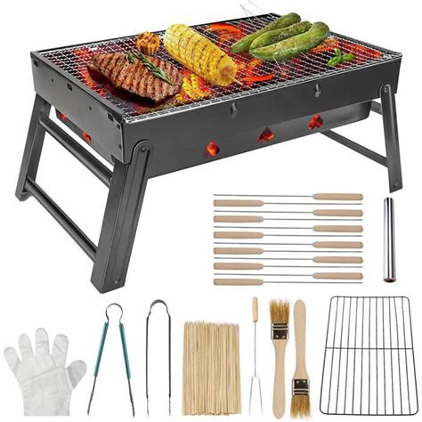 Grill Barbecueluckits Portable Et Pliable Barbecue De Table Au Charbon