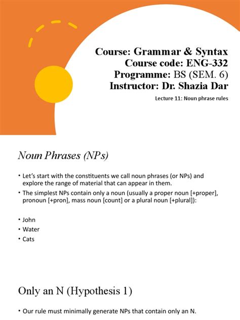 Phrase Structures Np Pdf Noun Linguistic Morphology